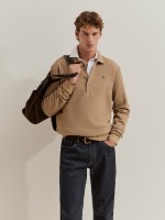 Long-sleeved piqu� polo shirt