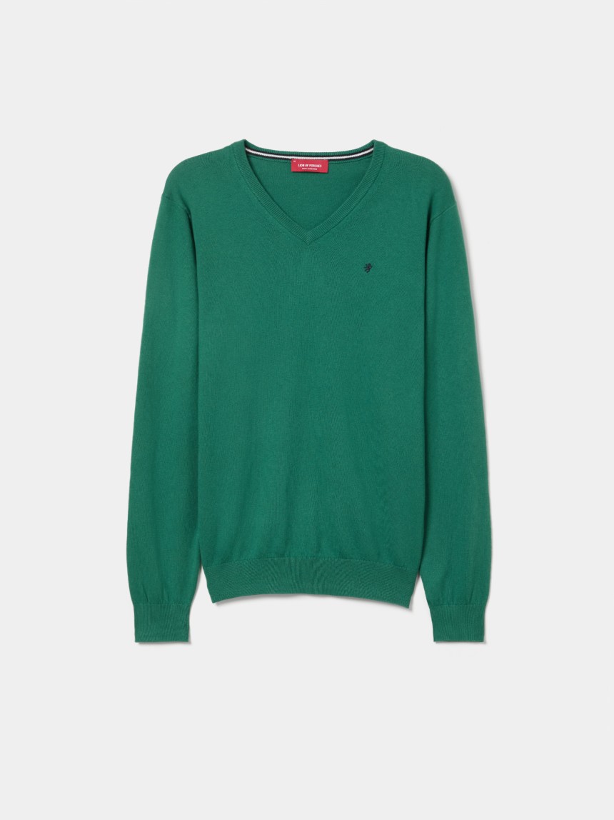 Pullover em algod�o e caxemira