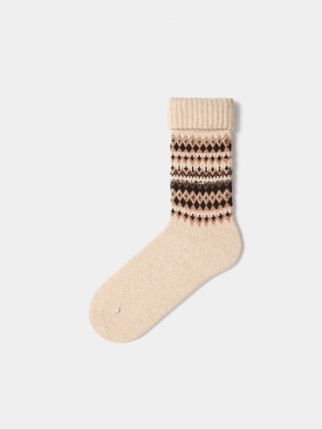 Meias jacquard com l� - Image product