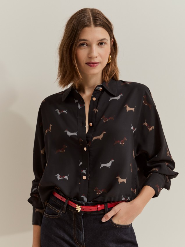 Camisa curta com c�es