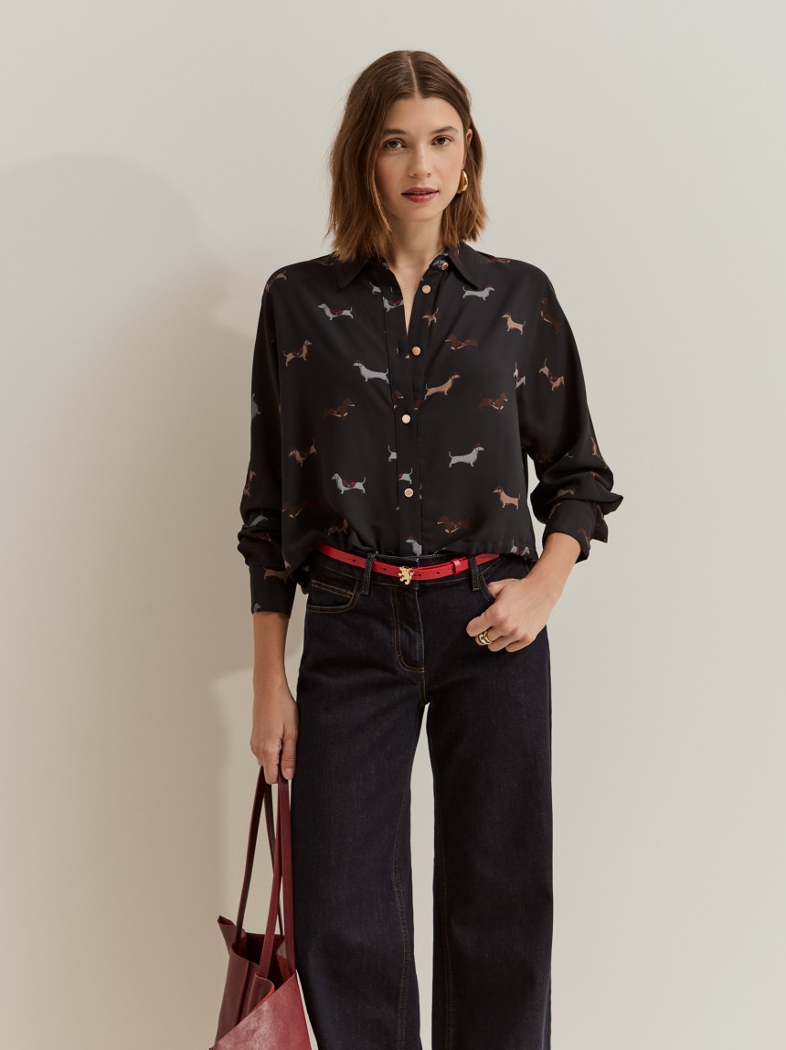 Camisa curta com c�es