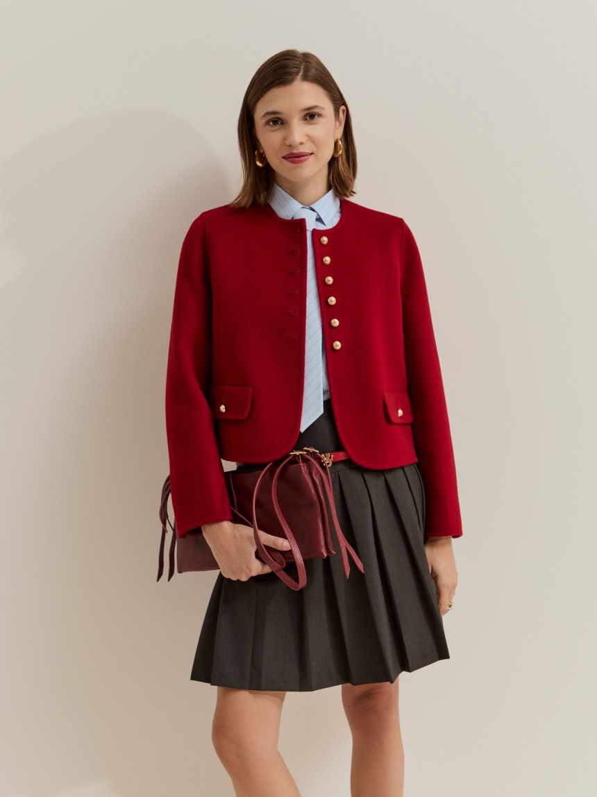 Short woollen coat