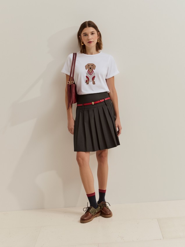 T-shirt de algod�o com c�o