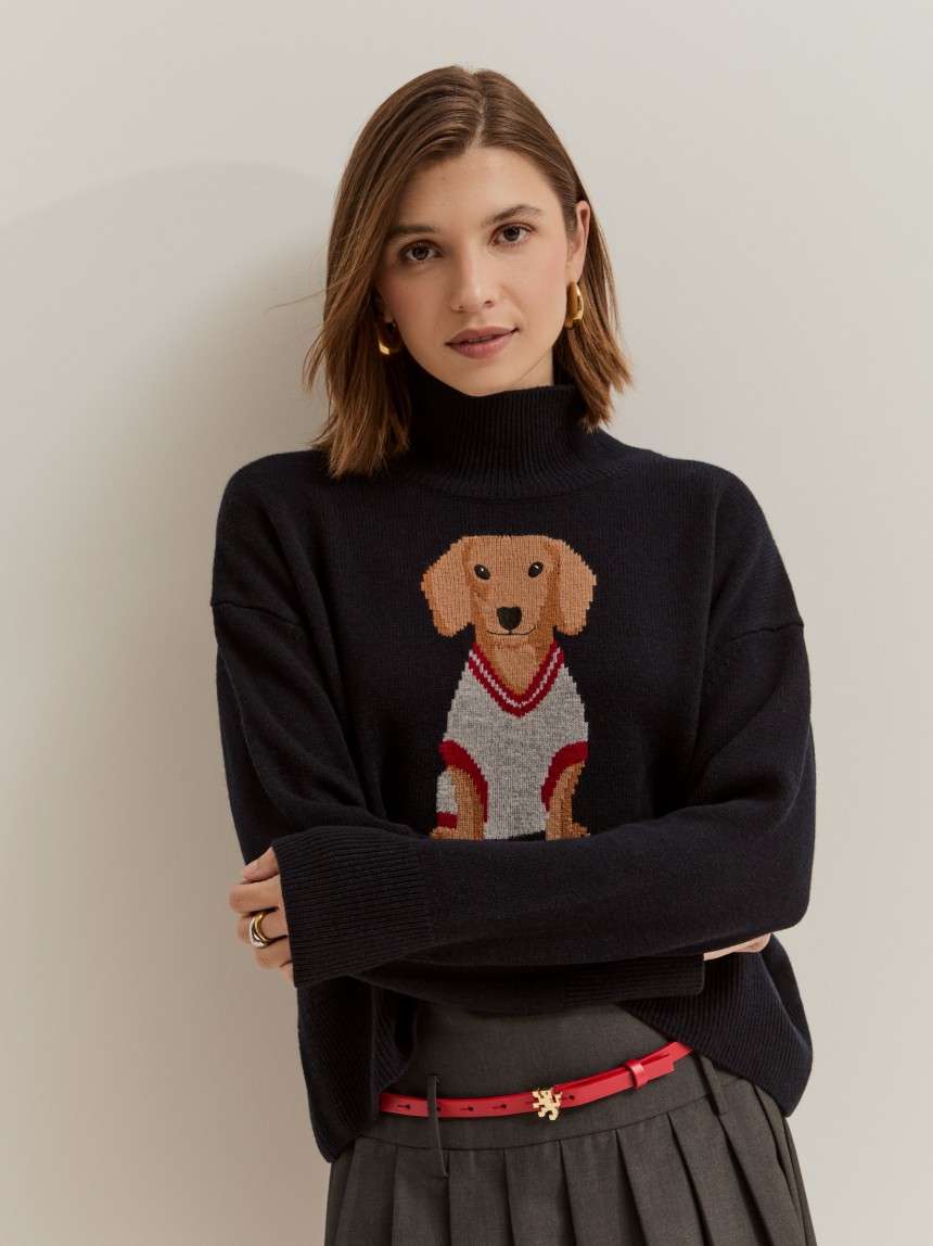 Jersey de lana con Teckel