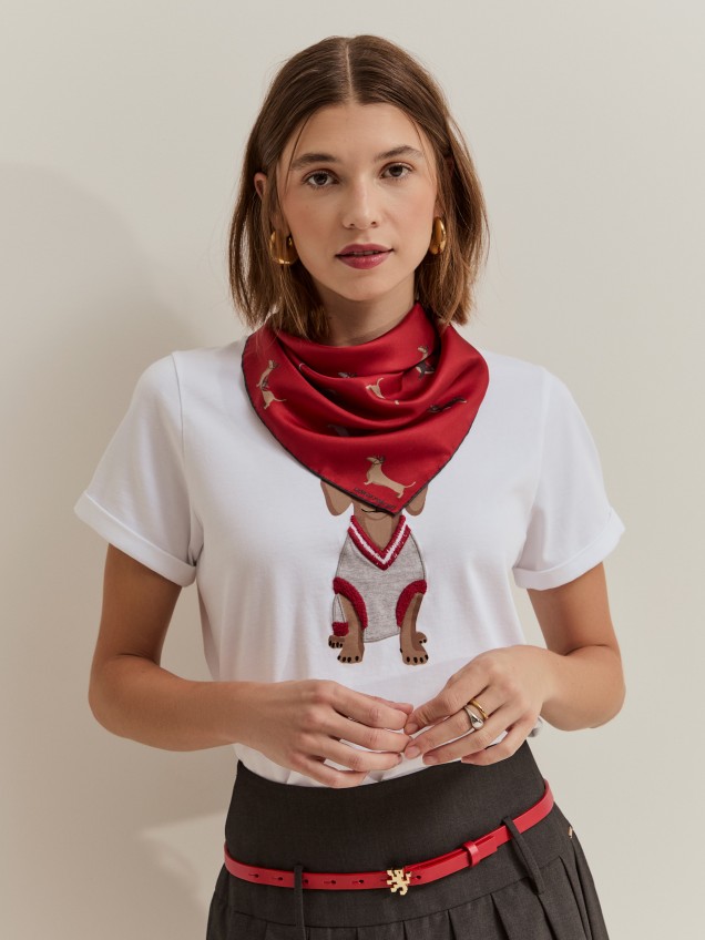 Printed silk scarf