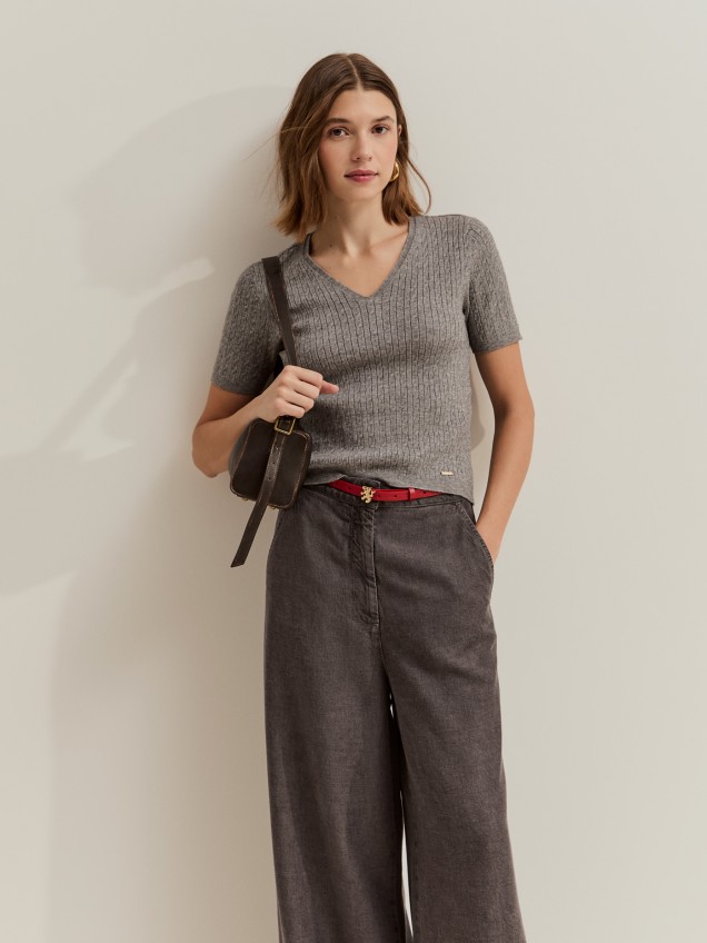 Camisola de malha tricotada
