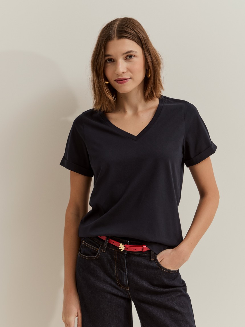 T-shirt b�sica de algod�o