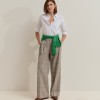Wide leg plaid pants