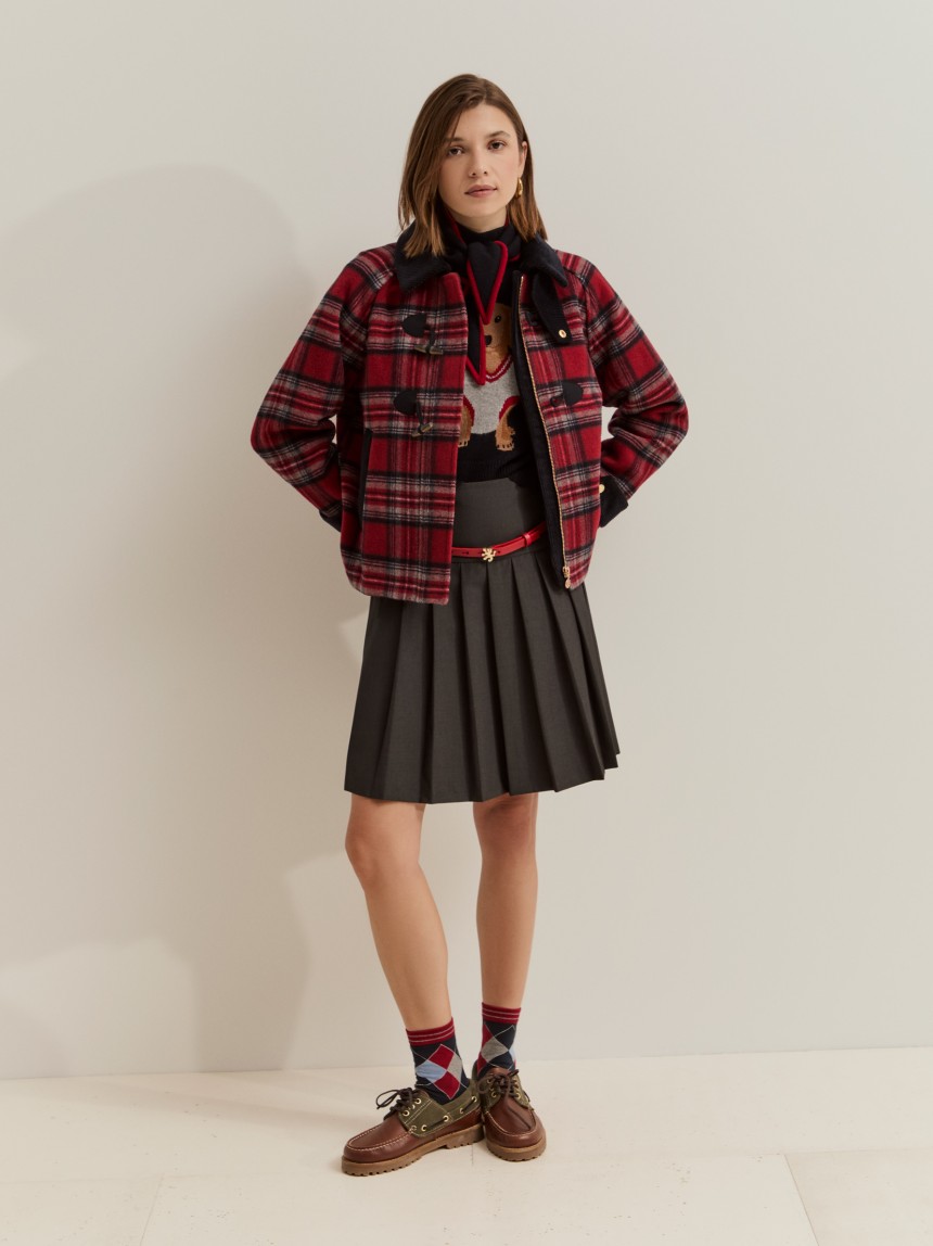 Short plaid jacket