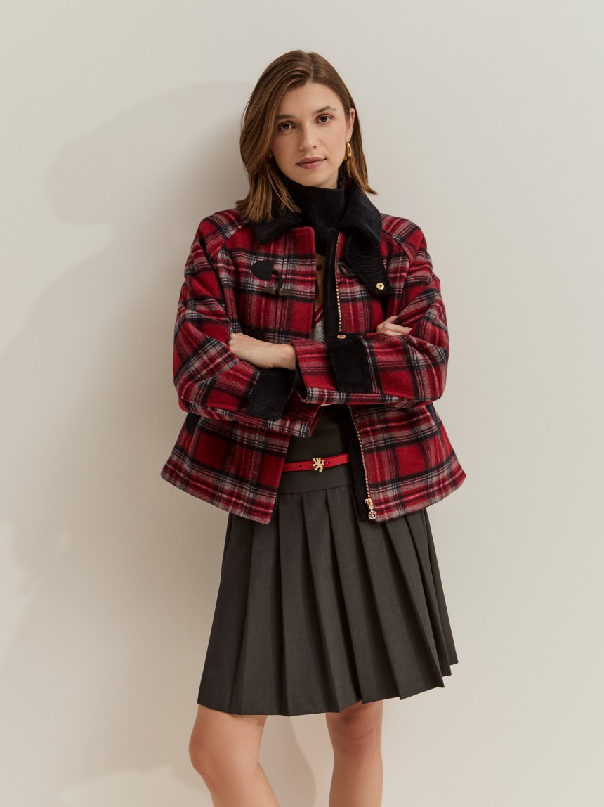 Short plaid jacket