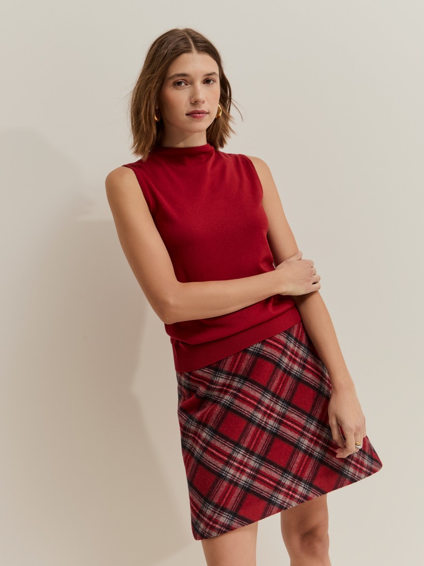 Camisola de manga cava em l�