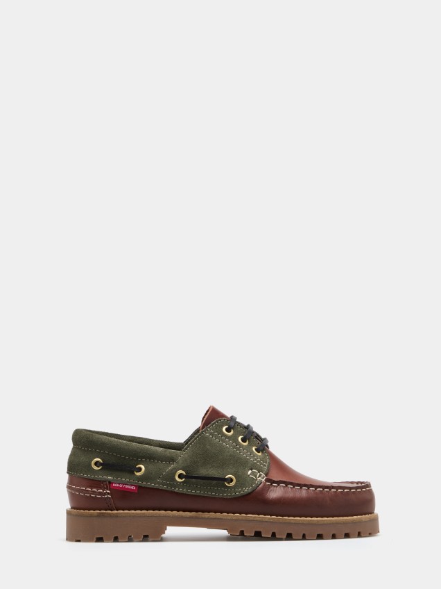 Sapatos de vela em pele