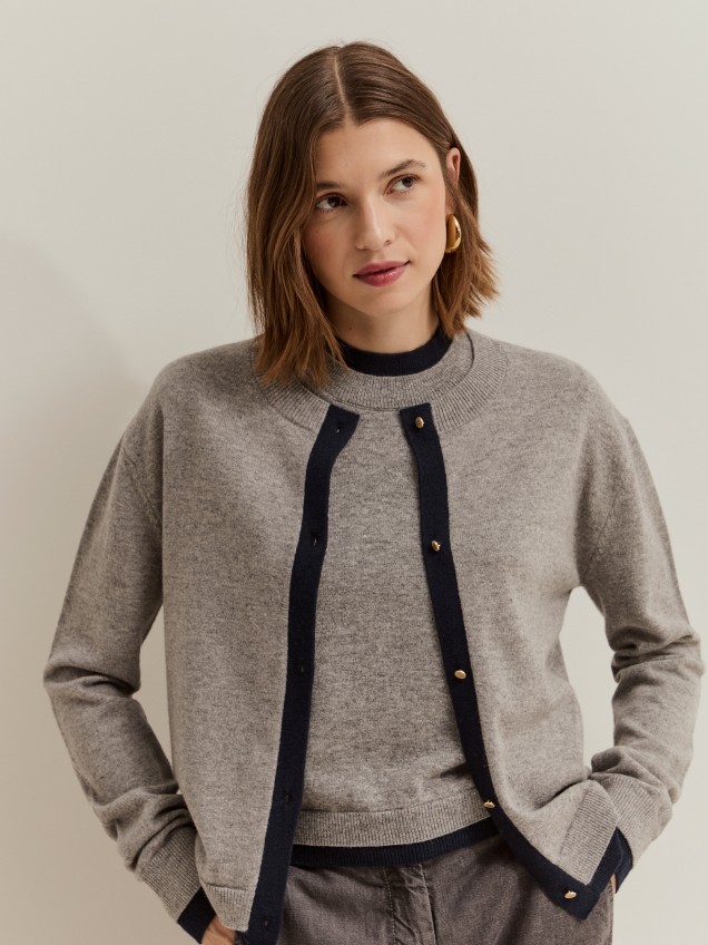 Woolen knit jacket