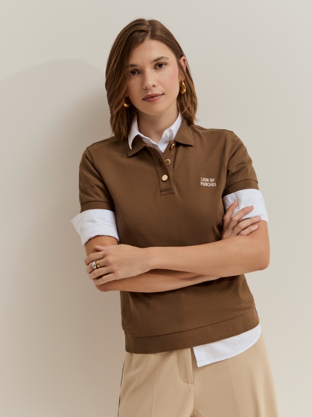 Polo piqué em algodão