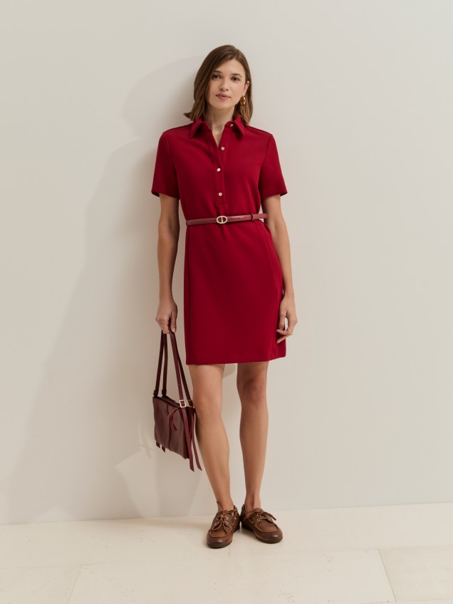Vestido curto com cinto