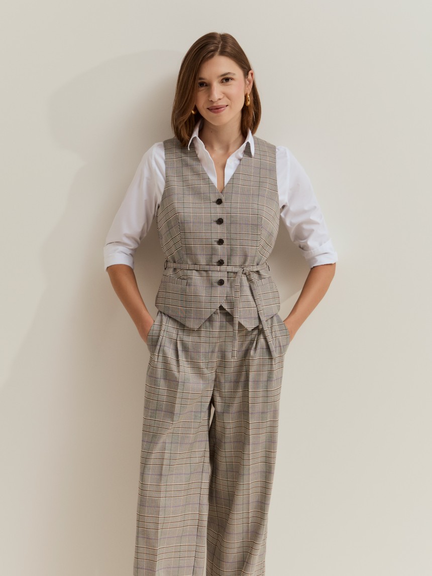 Classic plaid vest