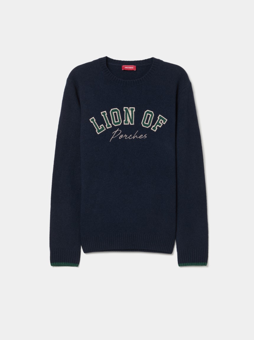 Wool sweater with logo