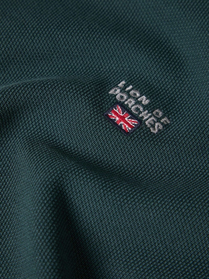 Long-sleeved piqu� polo shirt