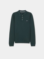 Long-sleeved piqu� polo shirt