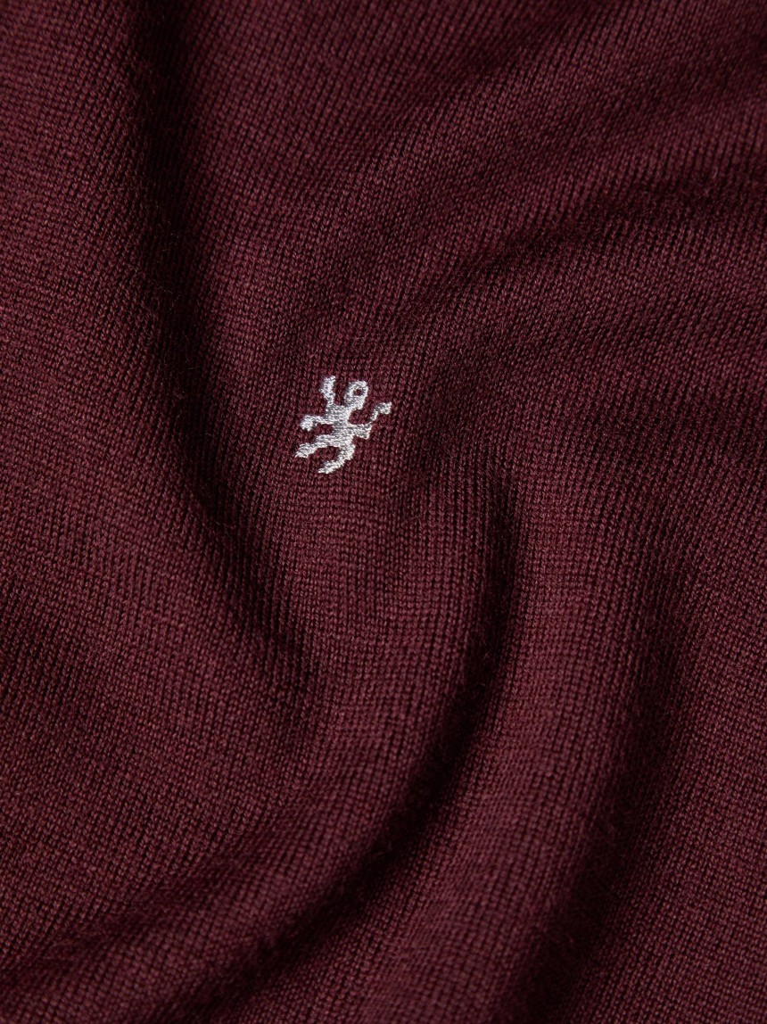 Long-sleeved wool polo shirt