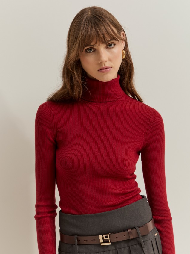 Camisola de gola alta em lã - Image product