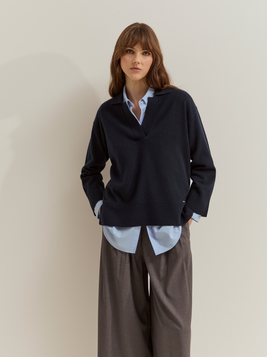 Camisola de l� com brilho