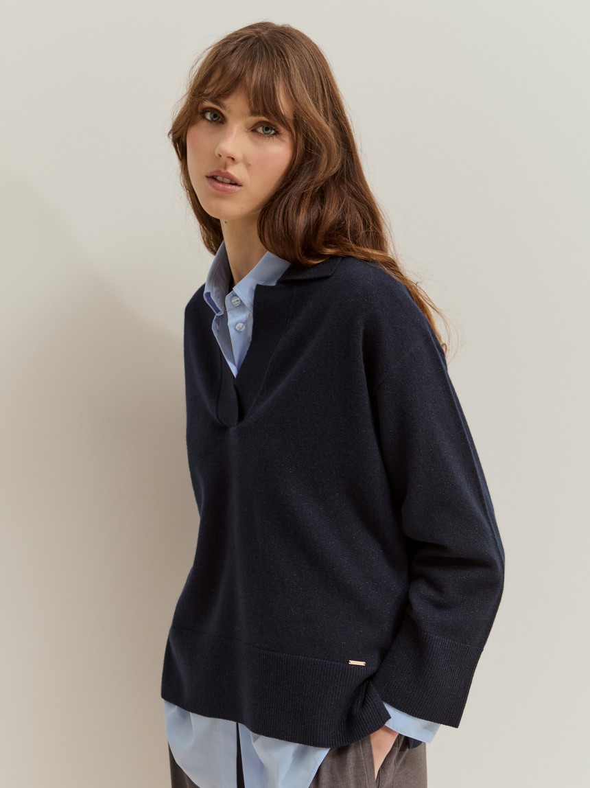 Camisola de l� com brilho
