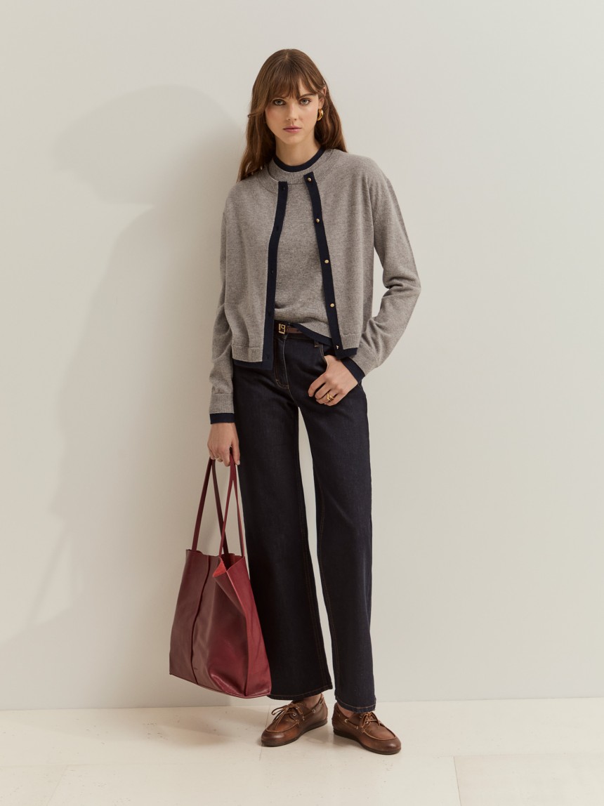 Woolen knit jacket