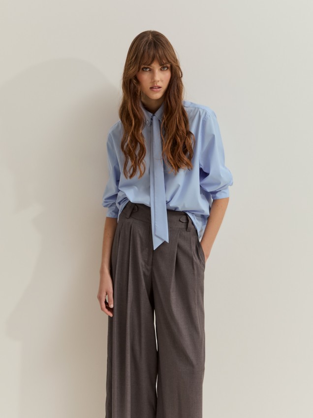 Wide-leg trousers with pleats - Image product