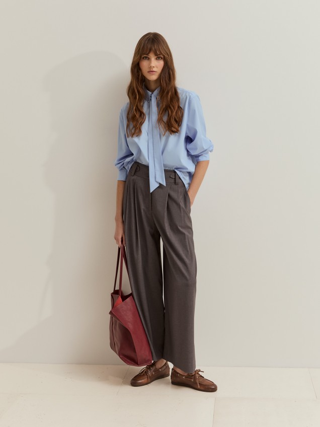 Wide-leg trousers with pleats - Image product