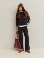 Knitted trousers with side stripes