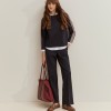 Knitted trousers with side stripes