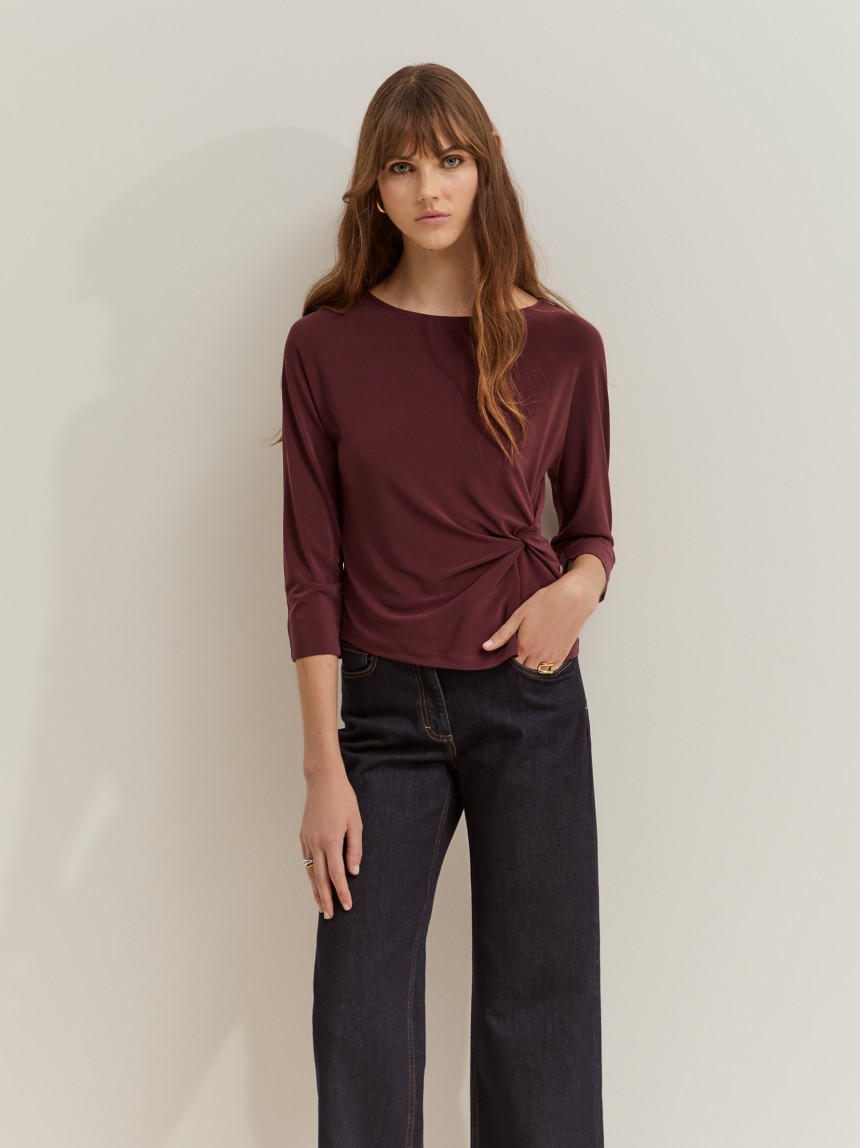 Sweater with gathered detail