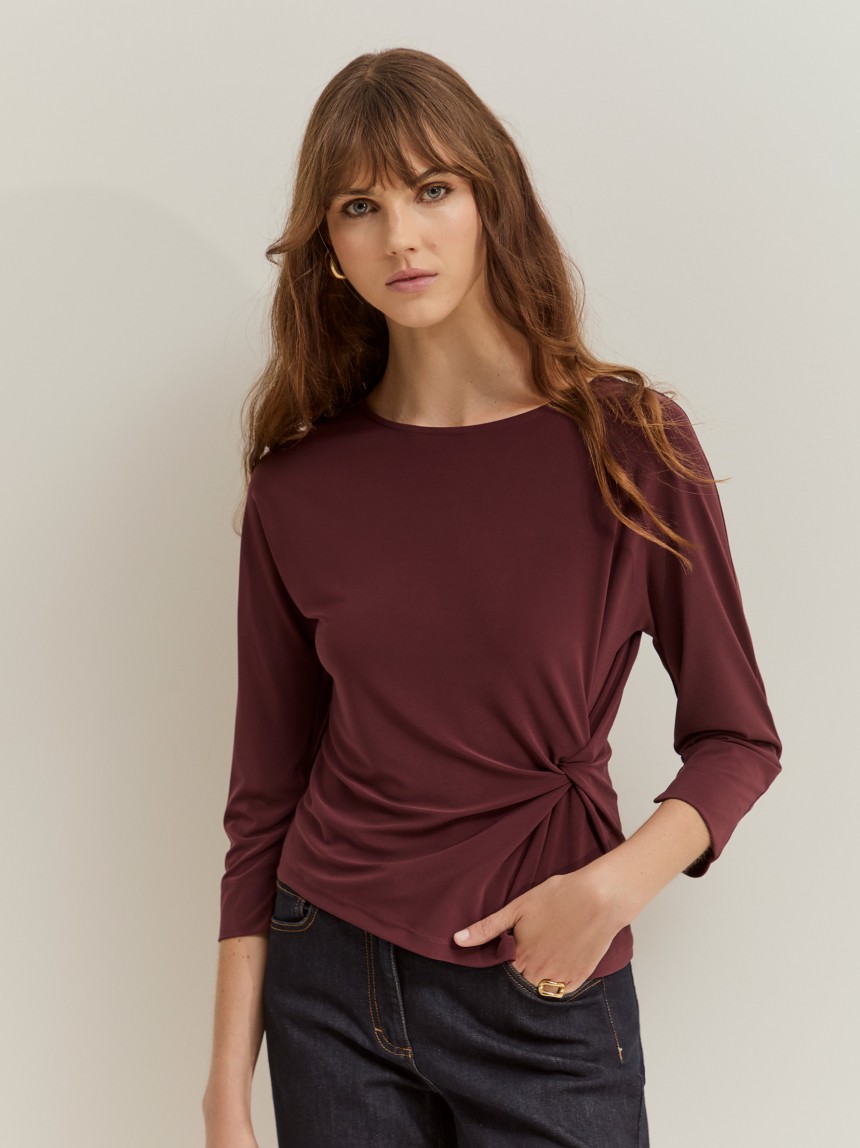 Sweater with gathered detail