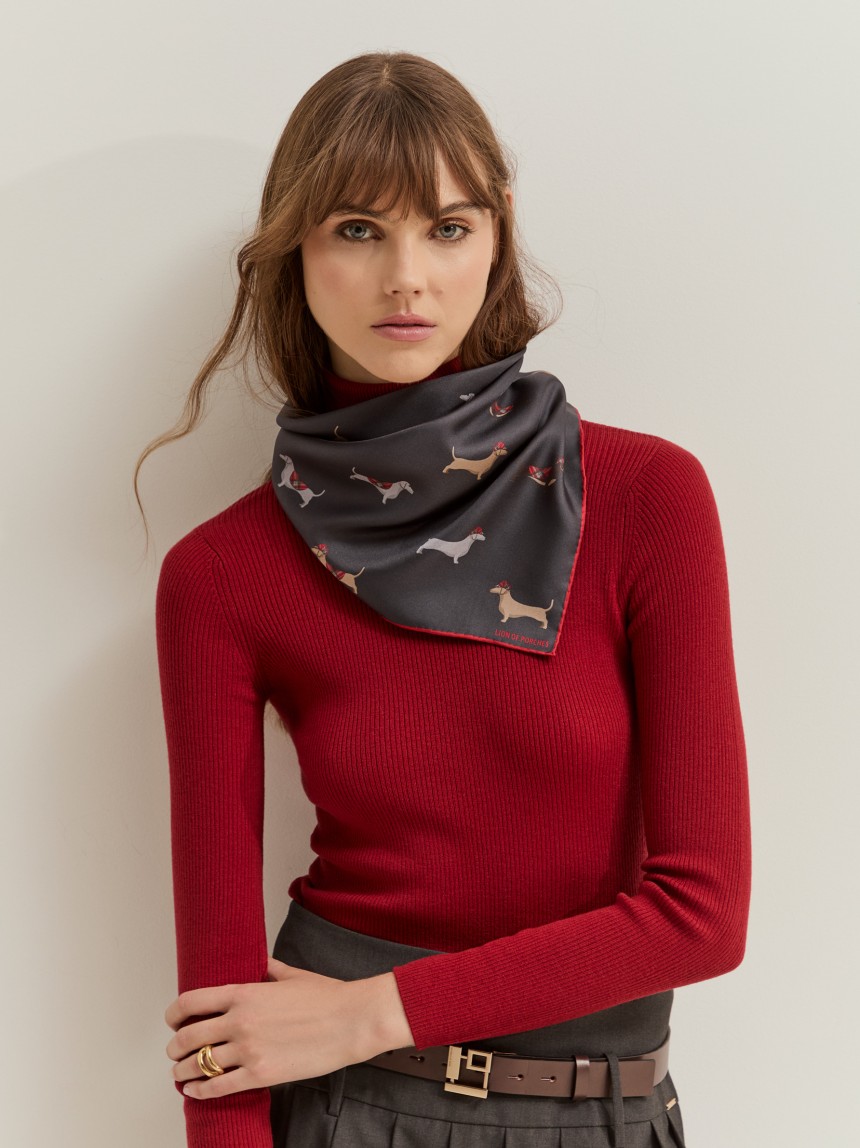 Printed silk scarf