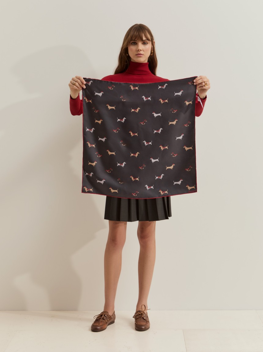 Printed silk scarf