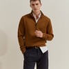 Knitted sweater with half-zip closure
