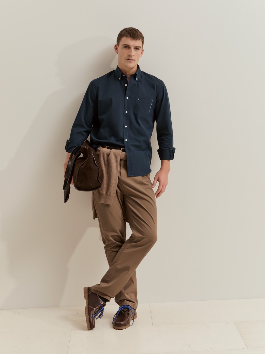 Camisa de algod�n de corte regular