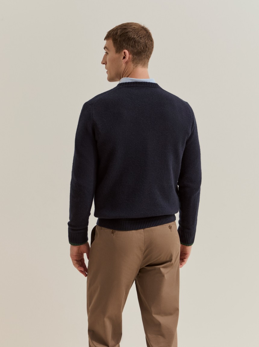 Wool sweater with logo