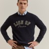 Wool sweater with logo