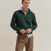 Knitted sweater with half-zip closure