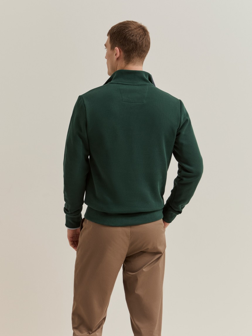 Camisola de malha com meio fecho