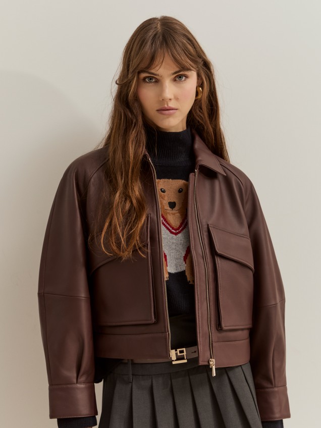 Chaqueta de piel con bolsillos - Image product