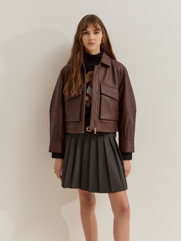 Chaqueta de piel con bolsillos - Image product