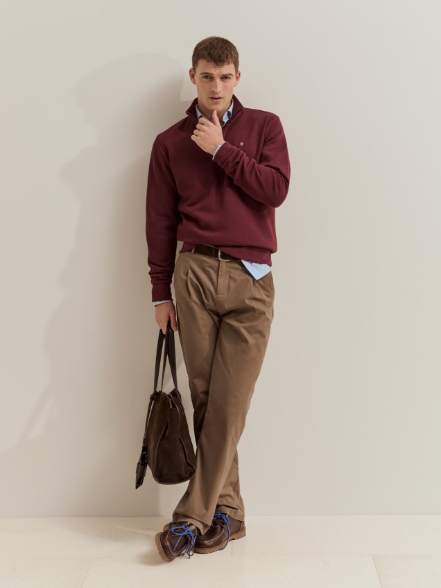 Camisola de malha com meio fecho - Image product
