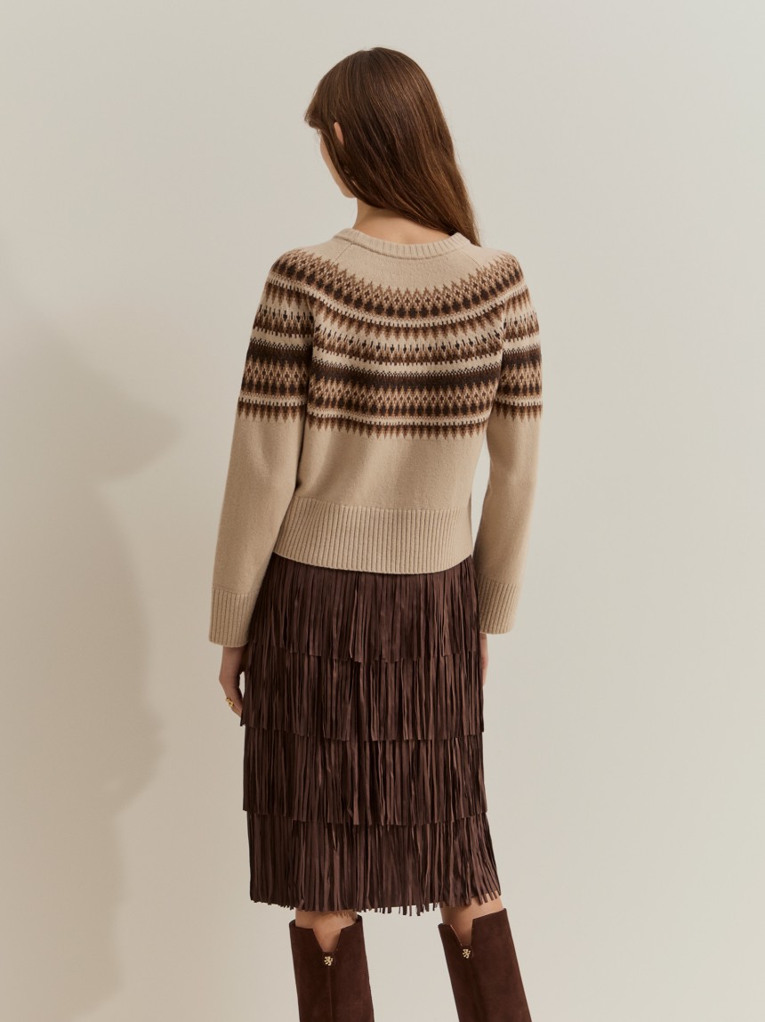 Camisola em malha tricotada com l�