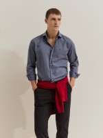 Camisa de franela de corte ajustado