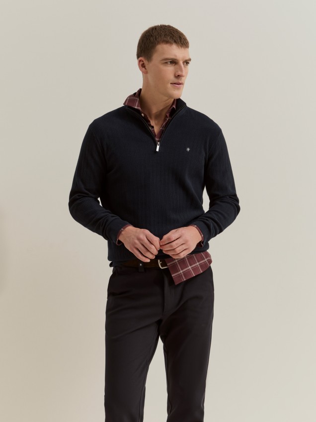 Cotton structured sweater - Image product