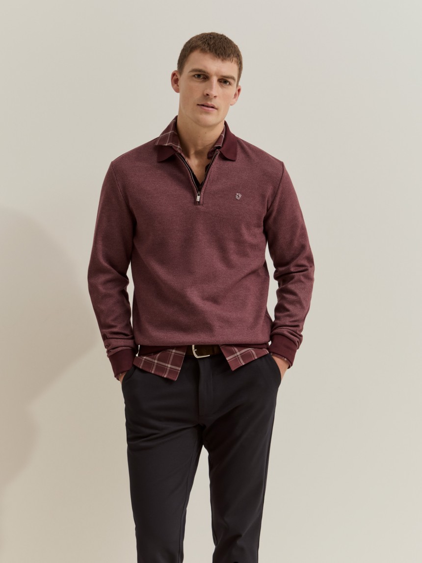 Half-zip polo shirt
