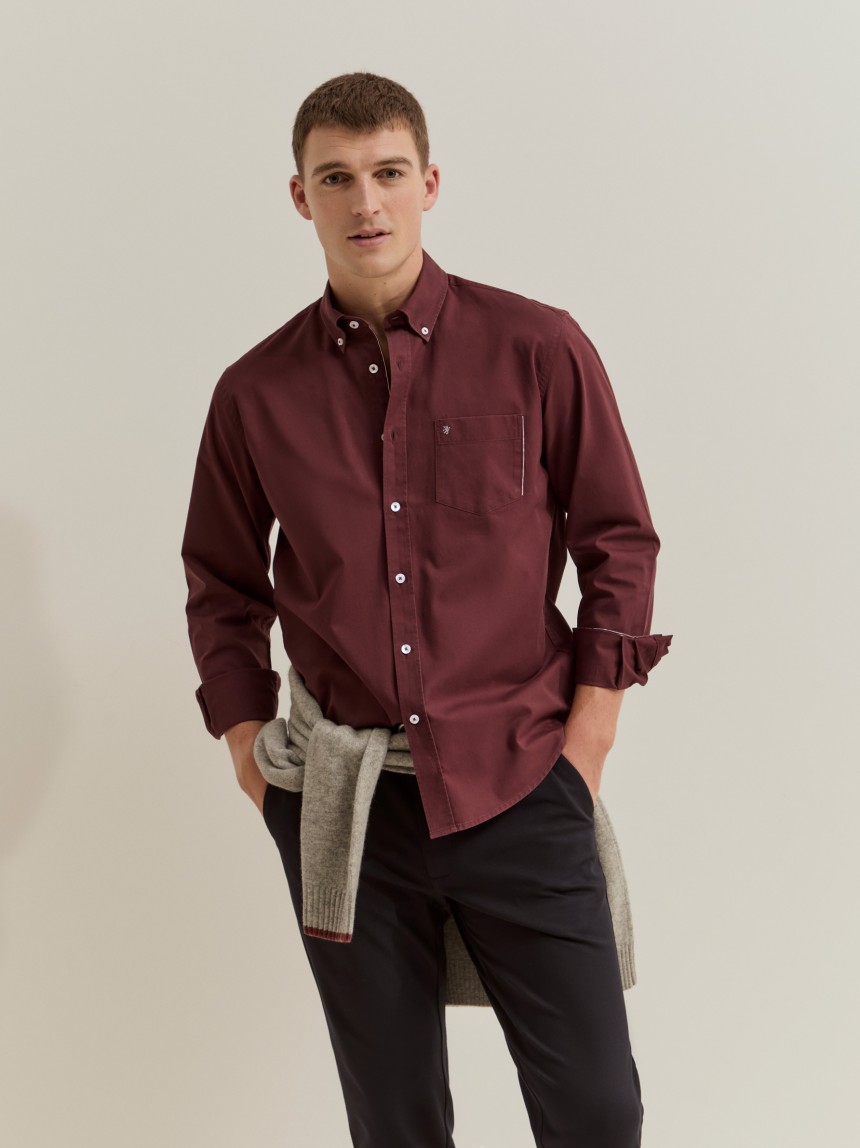 Camisa regular fit de algod�o